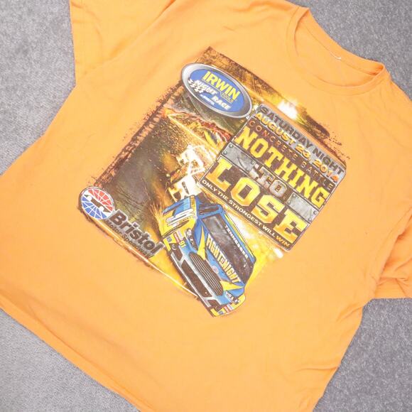 2014 Bristol Motor Speedway Race Cars 2XL Orange Short Sleeve T-Shirt - Picture 8 of 10